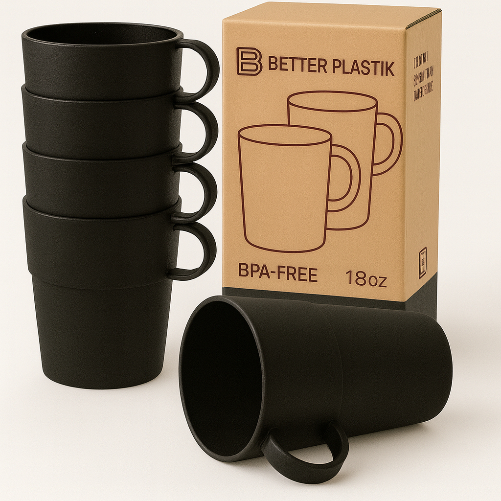 Kit 6 Caneca Xícara 345 ml de Plástico Reforçada para Café Chá e Bebidas Quentes em Oferta na Shopee