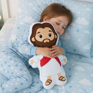 Almofada de Jesus com braços abertos, GRANDE 45cm presente evangélico, católico em Oferta na Shopee