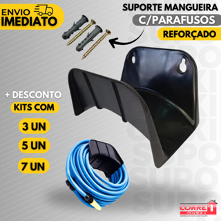 Suporte Mangueira Jardim Plastico Parede + Parafuso e Bucha - Preto Overtime em Oferta na Shopee