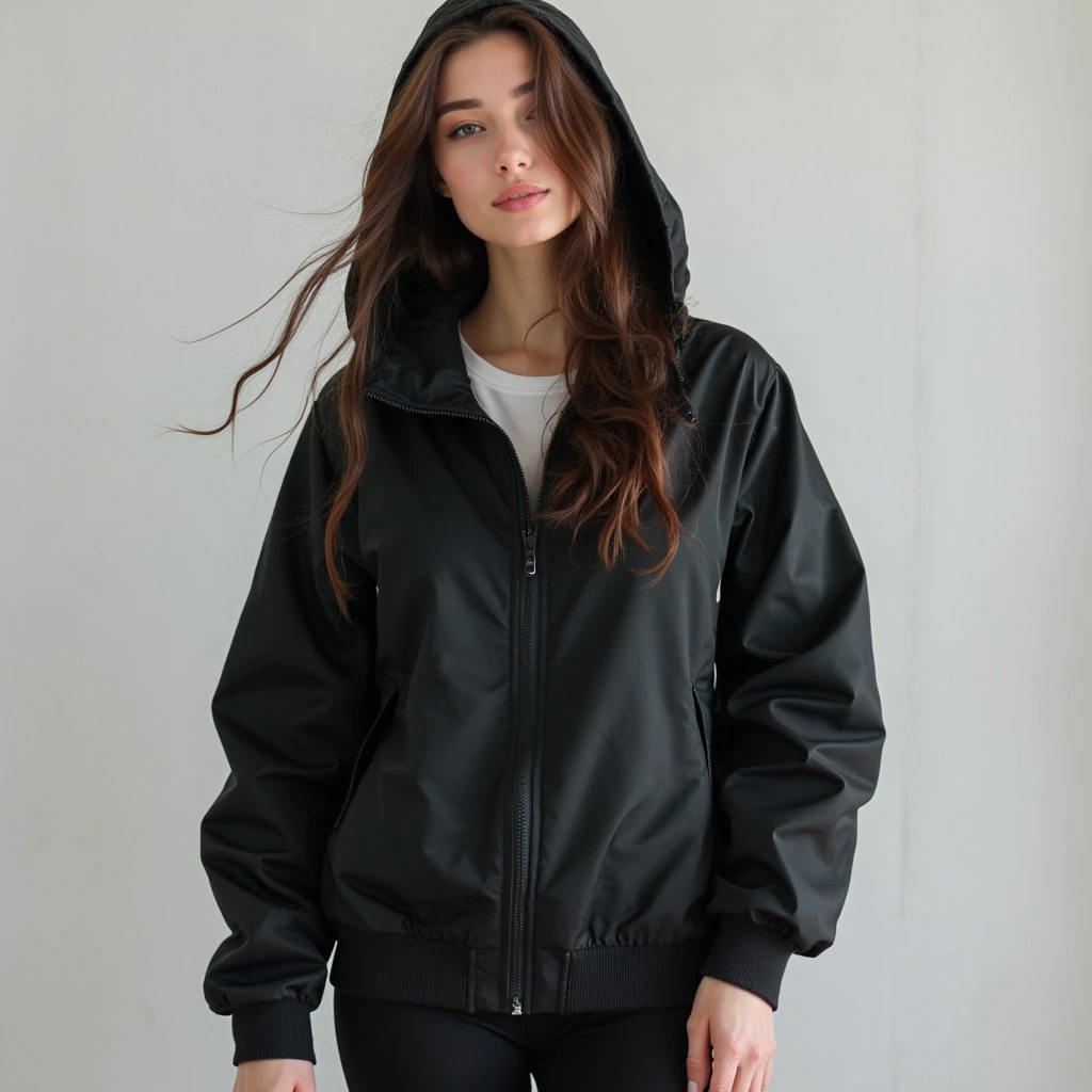 Blusa Jaqueta Corta Vento Forrado Premium Com Capuz Liso Moletom Casaco Blusão Feminino Minimalista