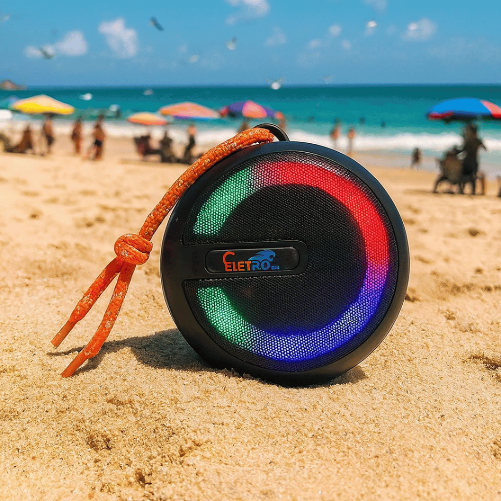 [ORIGINAL] Caixa de Som POTENTE 10W BASS Redonda Bluetooth Portátil Aventuras Praia Chácaras Trilhas em Oferta na Shopee