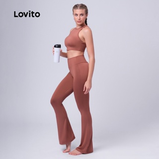 Lovito Calça Feminina Esportiva Flare Básica SLB348BRL377 em Oferta na Shopee