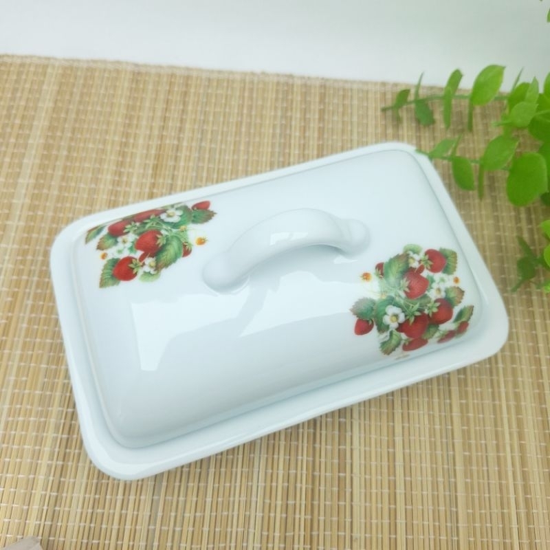 Manteigueira em Porcelana - Morangos