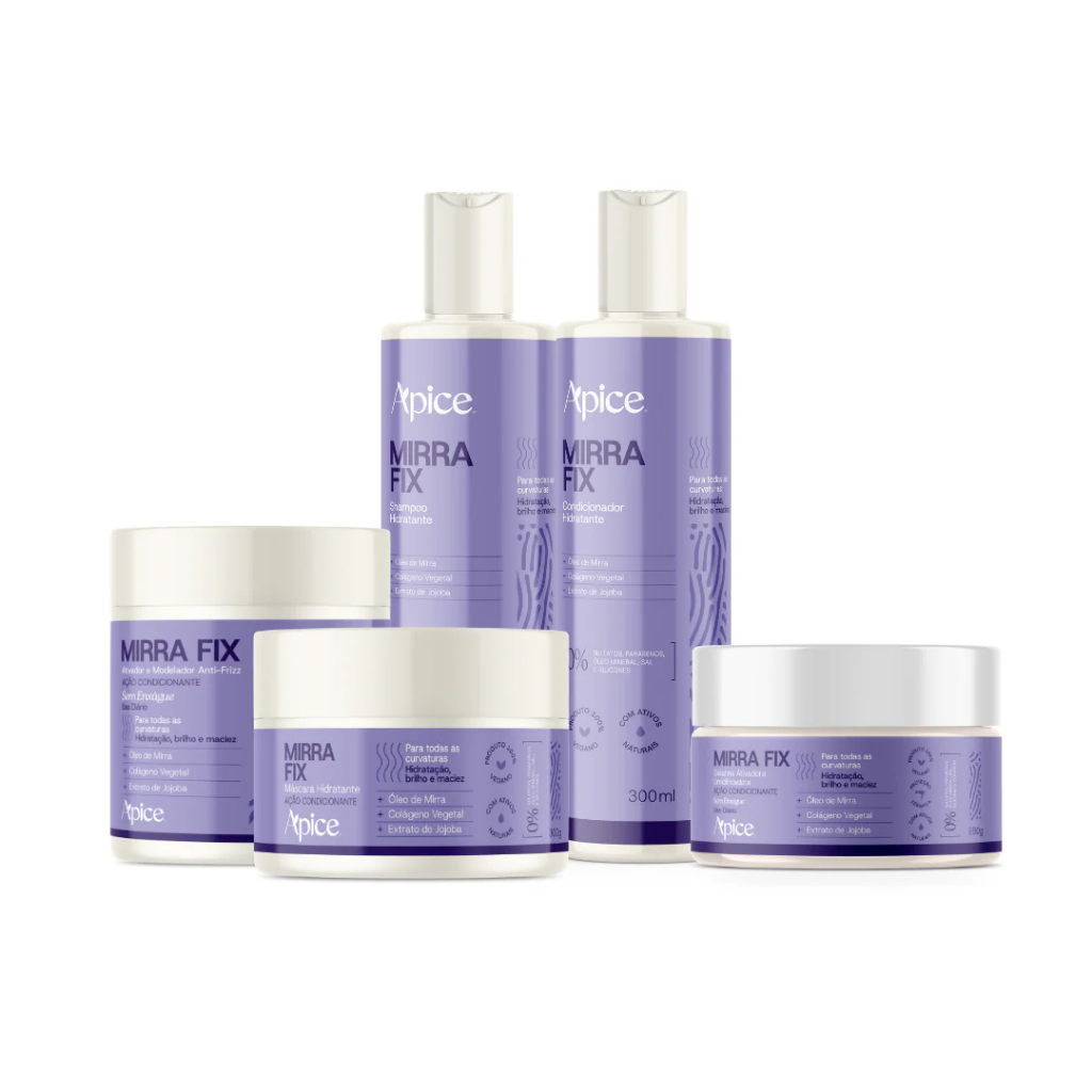 Ápice Kit Mirra Fix - Shampoo, Condicionador, Máscara, Ativador e Gelatina (5 Itens)