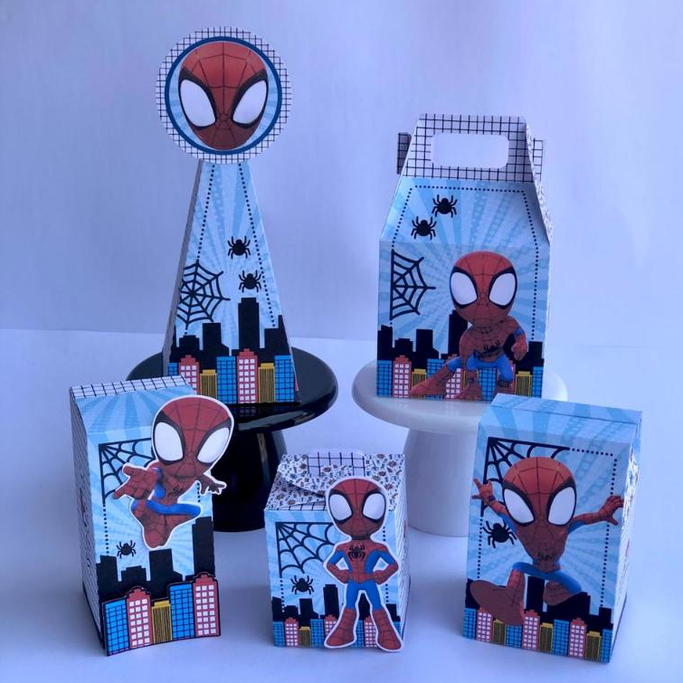 Personalizados Homem Aranha - Spiderman -kit festa-lembrancinha-aniversario-caixinhas personalizadas - festa infantil