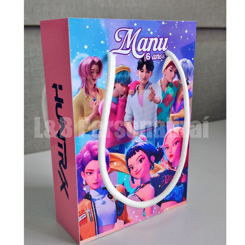 Sacolinha Personalizada Guerreiras KPOP + Saja Boys - Huntrix - Lembrancinha festa personalizada em Oferta na Shopee