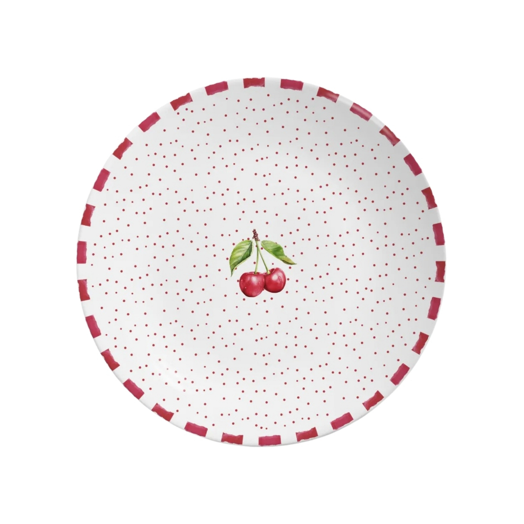 Conjunto Pratos Raso de Jantar Restaurante Coup 29cm Cereja Amarena Ceramica Alleanza