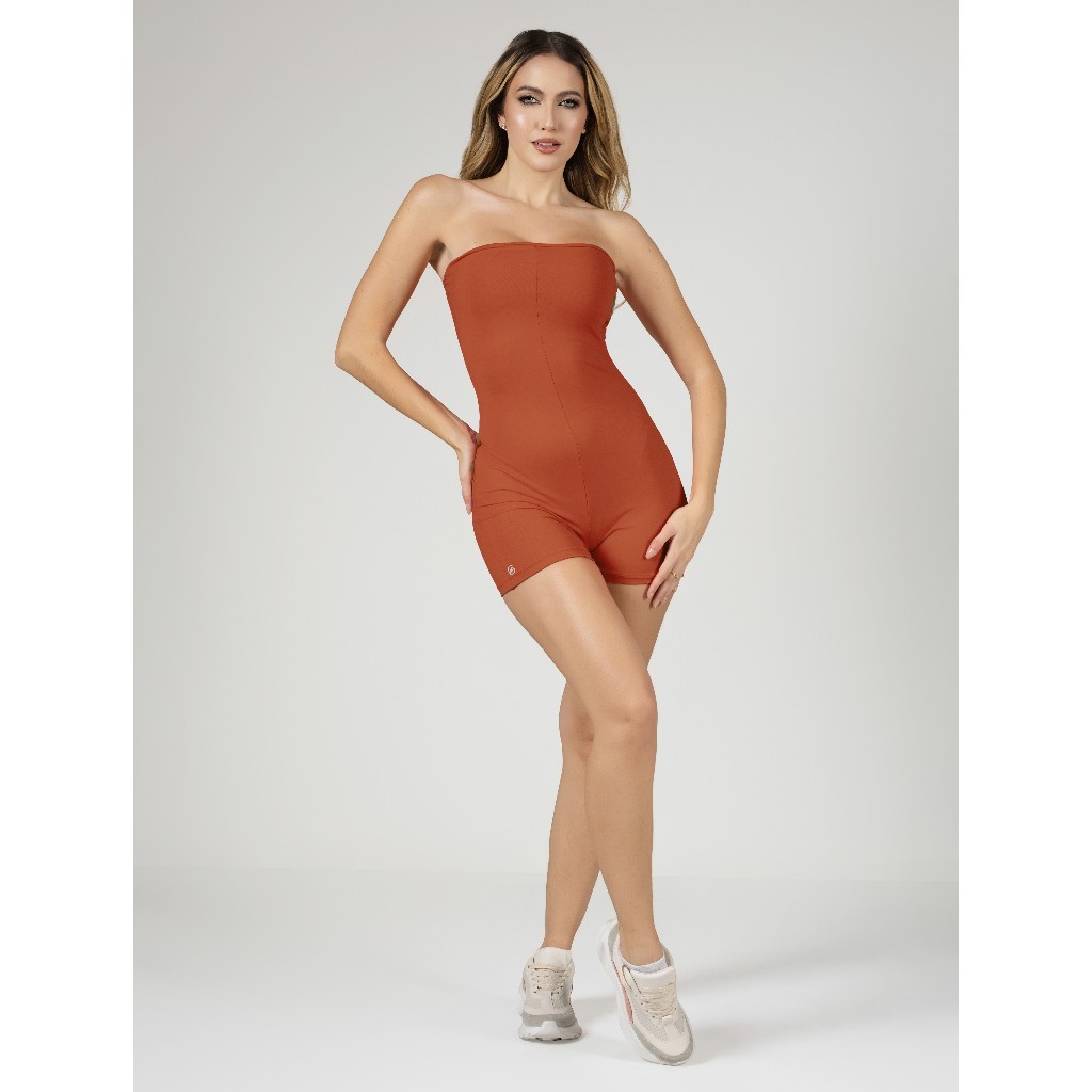 Macaquinho Tomara Que Caia Tijolo em Poliamida MC299 em Oferta na Shopee