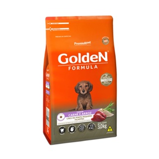 Ração pra Cães Filhotes Raças Pequenas Golden Fórmula sabor Carne e Arroz Mini Bits 3kg em Oferta na Shopee