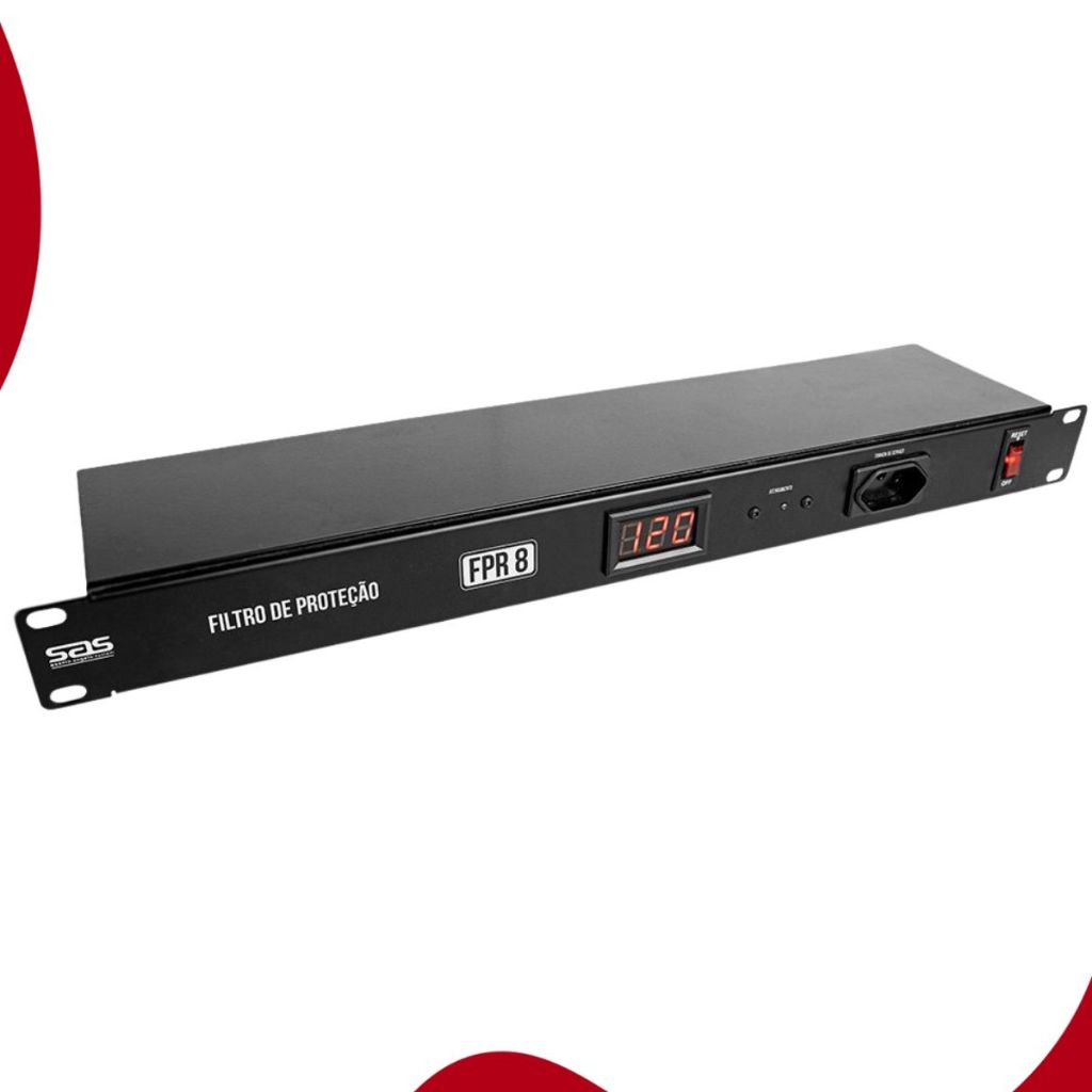 Regua Proteçâo Padrão Rack 19 Pol C/ 9 Tomadas Filtro De Proteção Fpr8 Santo Angelo