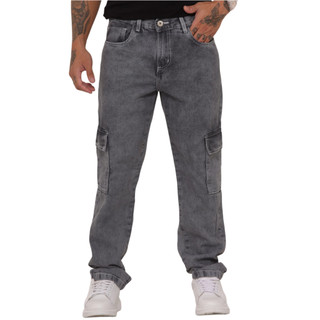 Calça Cargo Masculina Cinza Grafite Manchado CLARA