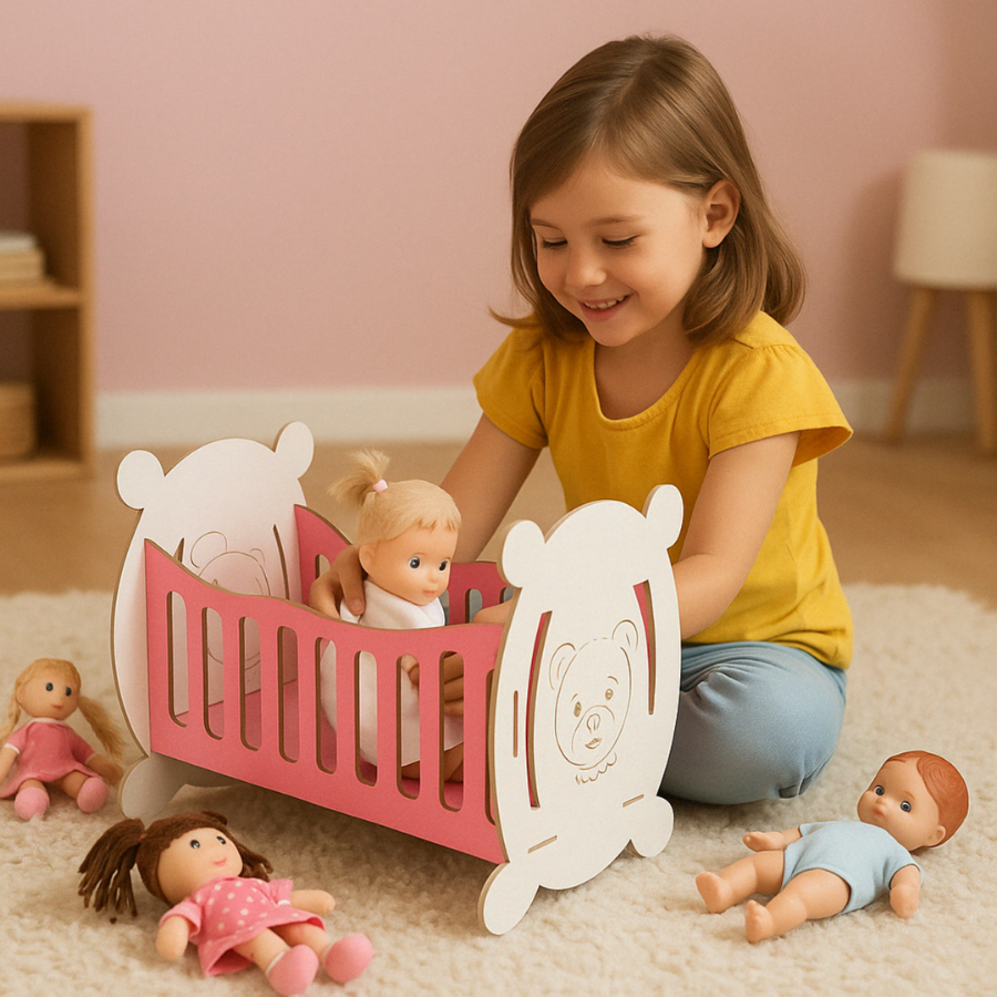 Berço Bonecas Infantil Menina Bebê Reborn Diversão