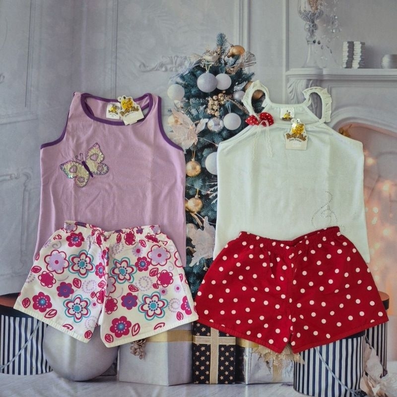 Conjunto Infantil Feminino Blusa Regata e Shorts Tactel Estampado - Tamanho 14 - Fiotty Kids