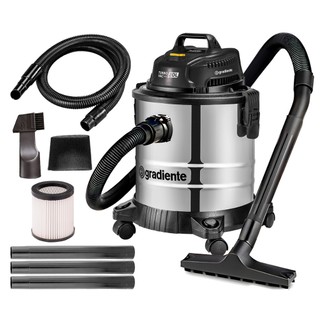 Aspirador De Pó E Água 20 Litros Turbo Inox Gradiente 1200w Prateado