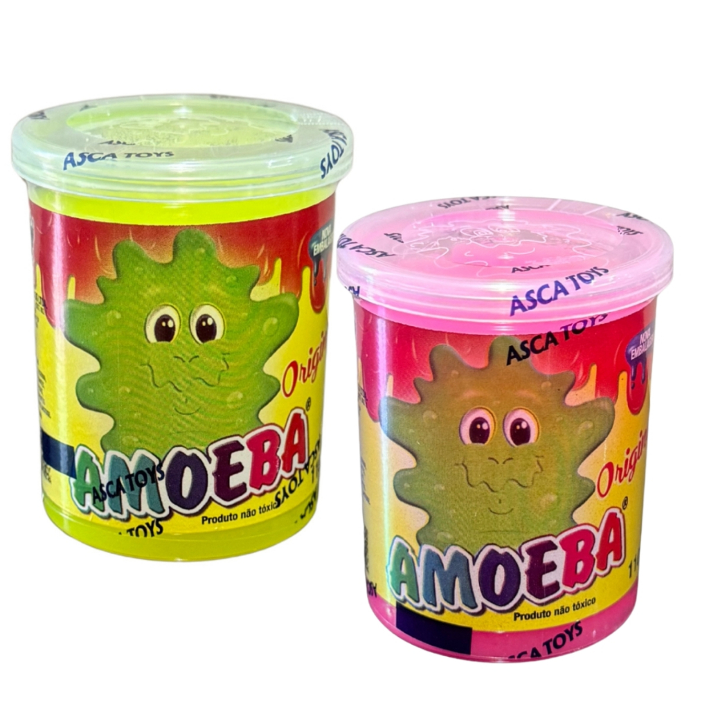 Kit 2 Amoebas Original Coloridas Geleia Slime Massinha Barata Para Brincar E Divertir Envio Imediato