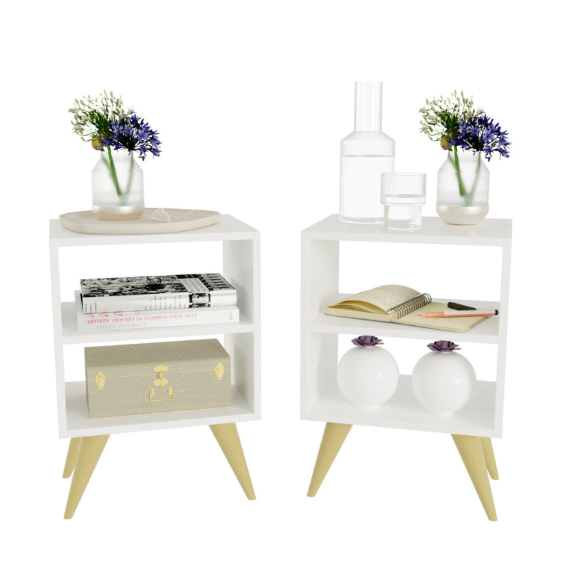 Mesa de Cabeceira Retro para Quarto Casal ou Solteiro Nicho Decoração Palma