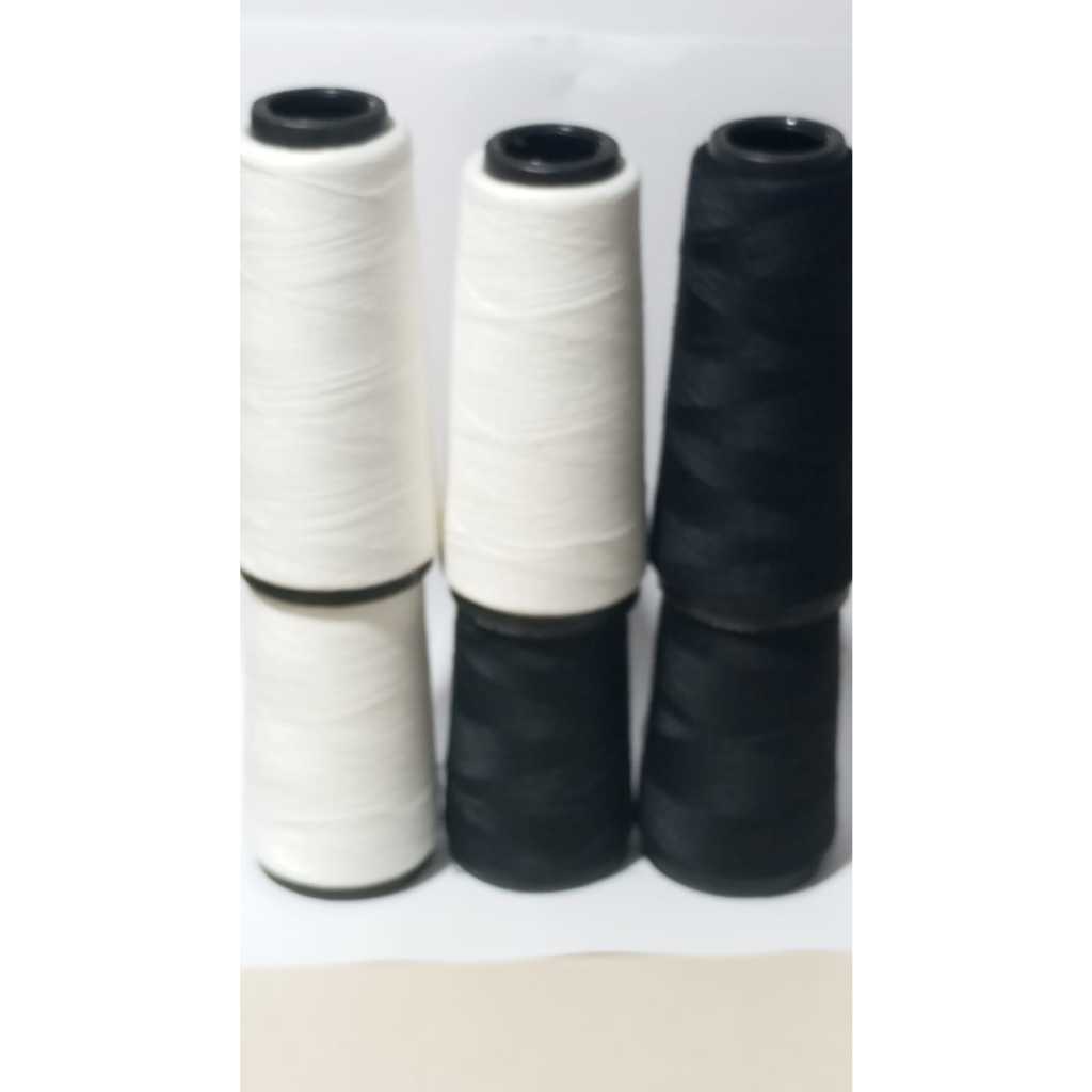 Linha de Costura pra a agulha da Reta e de todas máquinas 3 cones na cor preta e 3 branca de 1000m. em Oferta na Shopee