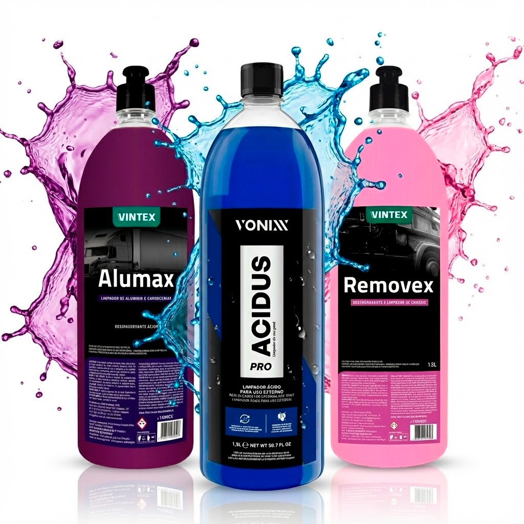 Kit Limpeza Automotiva Limpeza Pesada Alumax Desenhgraxante Removex Acidus 1,5l Vonixx Vintex