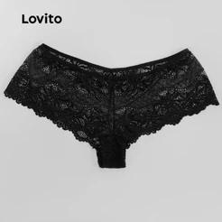 Lovito Calcinha Poliamida Renda Feminina Sensual Confortável Elasticidade PAB803BRL833