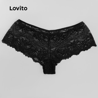 Lovito Calcinha Poliamida Renda Feminina Sensual Confortável Elasticidade PAB803BRL833