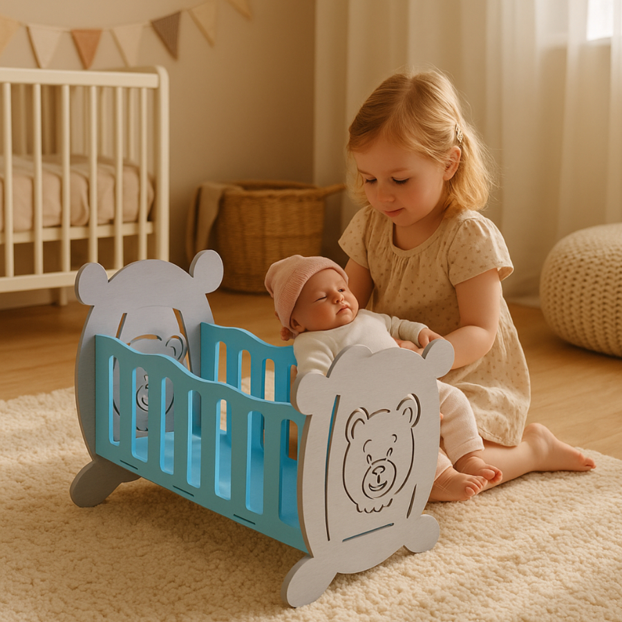 Berço De Bebe Reborn Brinquedo Para Criança Bonecas Diversão