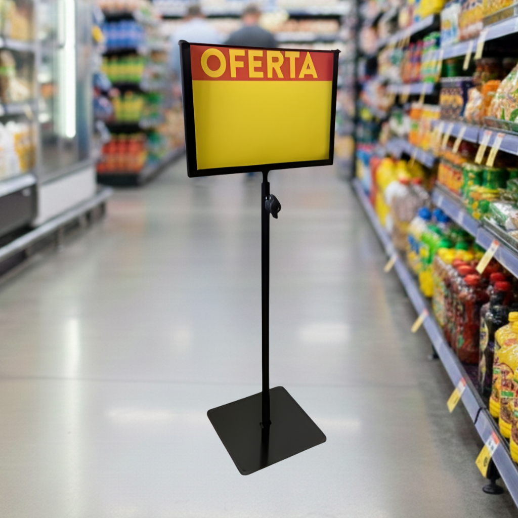 Pedestal Porta Cartaz Oferta A5 Horizontal Comunicação Visual Comércios e Mercados