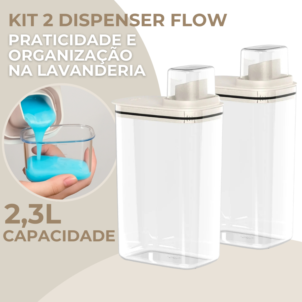 Kit 2 Dispenser Lavanderia 2,3L Sabão Líquido Acrílico Porta Amaciante Sabão em Pó Ou em Oferta na Shopee