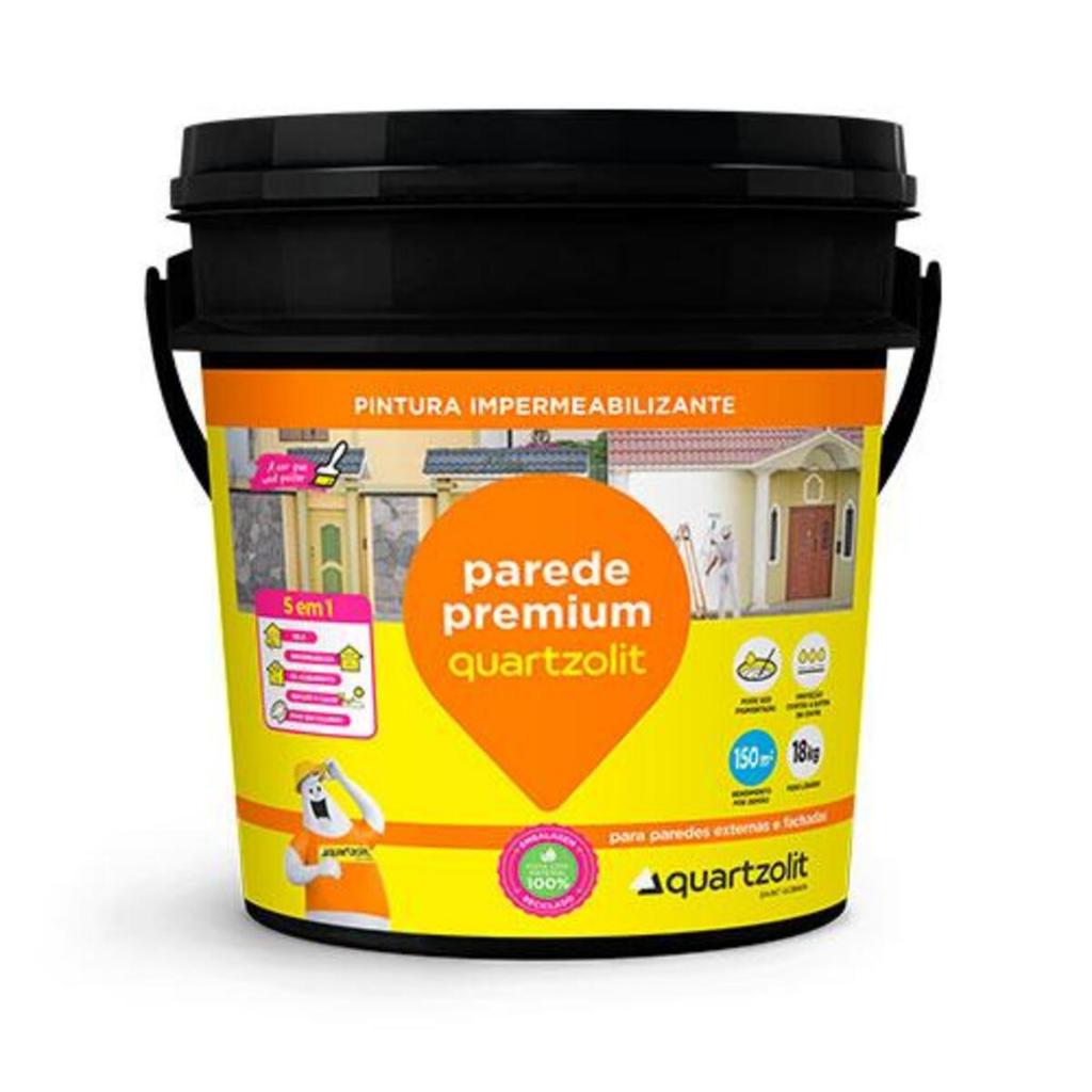 Tinta Parede Emborrachada Branca 18kg Quartzolit em Oferta na Shopee