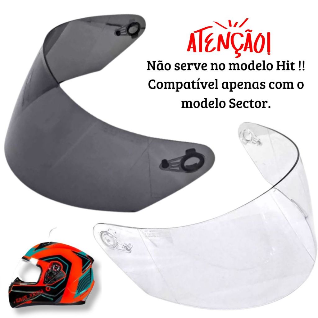 Par Viseiras P/ Capacete Race Tech Sector (Cristal e Fumê) Antirrisco Polivisor em Oferta na Shopee