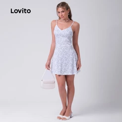 Lovito Vestido Casual Floral Plissado Feminino DRB314BRL343