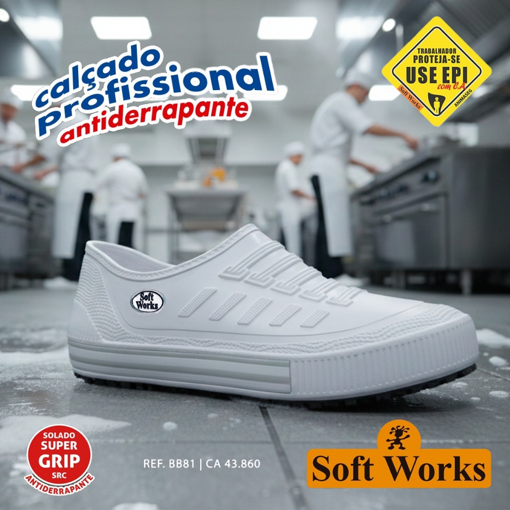 tenis de limpeza supermercado clinica hospital camareira hotel soft works calçado bb81