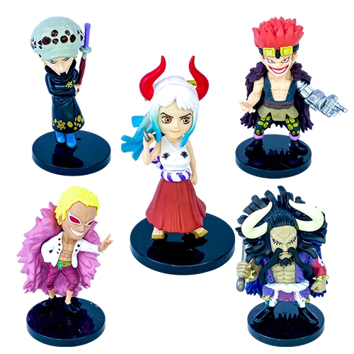 Boneco One Piece Kaido Law Doflamingo Kid Yamato Kit 5 Action Figure Anime Colecionavel Promoçao Presente