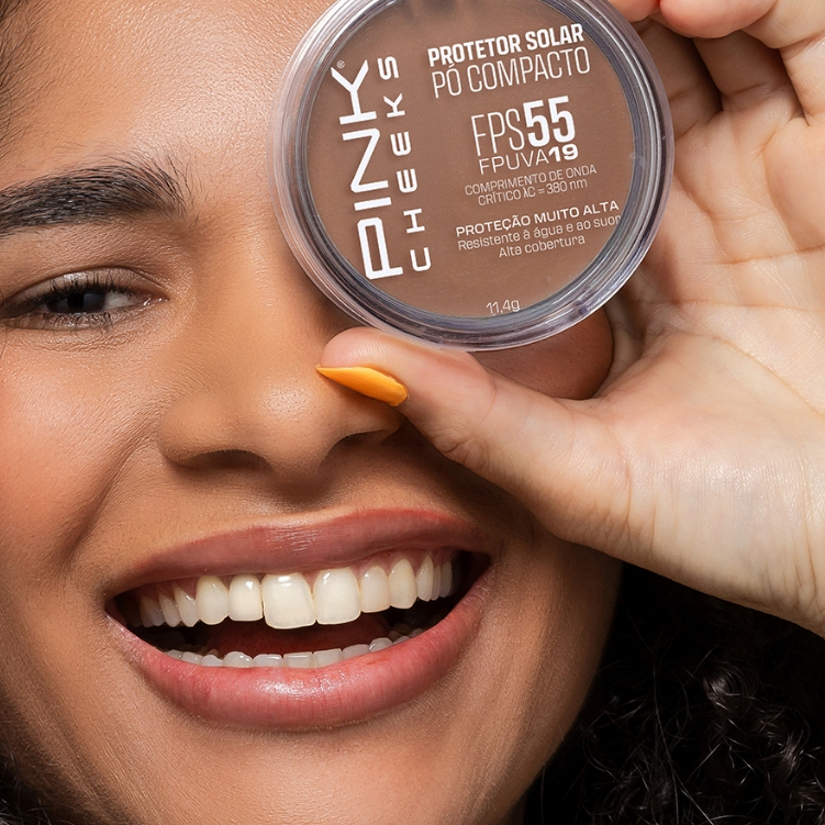 Protetor Solar Pó Compacto FPS55 FPUVA19 11,4g Lançamento PINK CHEEKS cores em Oferta na Shopee