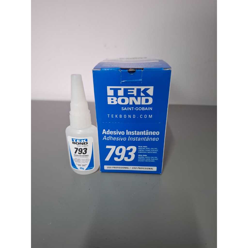 KIT COM 3 SUPER COLA ADESIVA INSTATANEO TEK BOND 20 GR