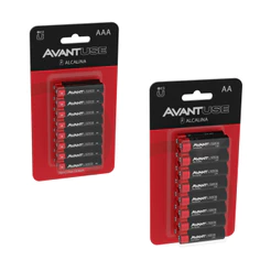 Kit 32 Pilhas 16 Pilhas Comum AA + 16 Pilhas Palito AAA 1.5v Avant Use