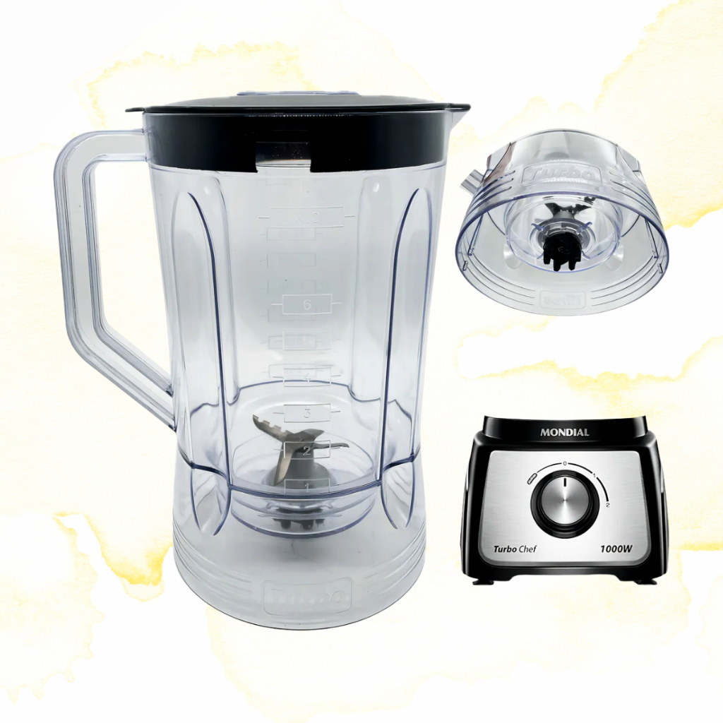 Copo Liquidificador Multiprocessador Mondial Turbo Chef 1000W - Mebrasi 9838