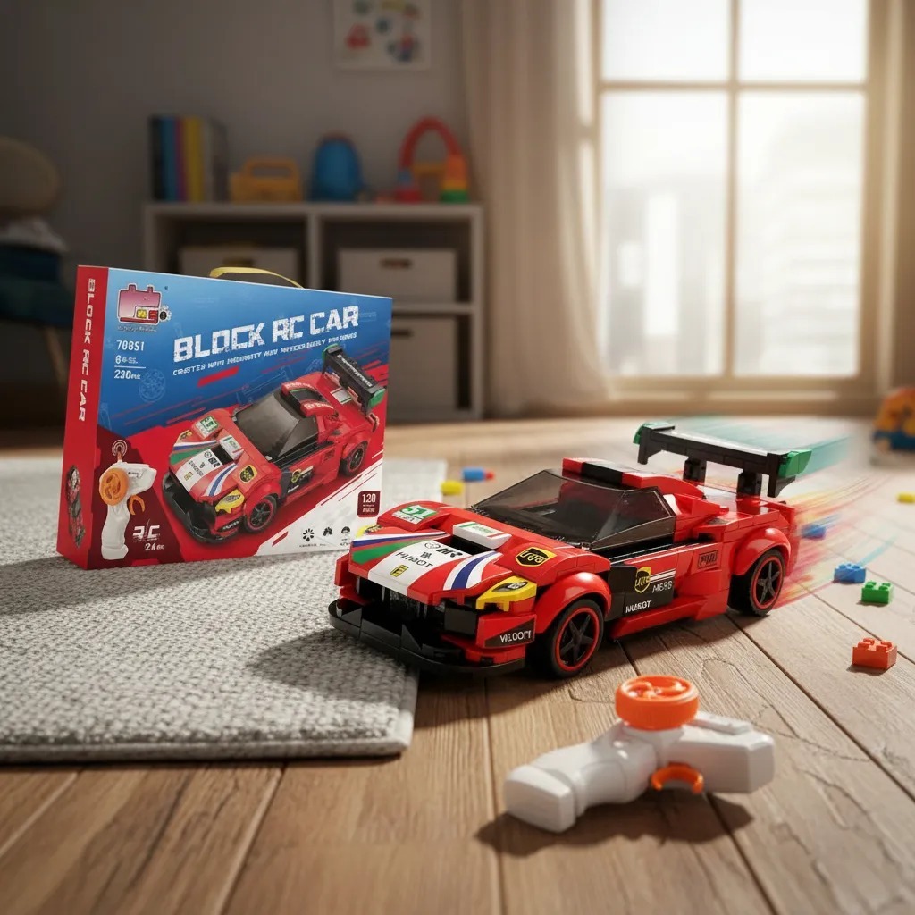 Super Carro de Blocos RC 230 Peças – Montagem Rápida + Controle 2.4G Controle Remoto Turbo em Oferta na Shopee