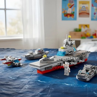 Navio Porta-Aviões 2 em 1 – Kit de Blocos 315 Peças com Aviões e Barcos Montáveis em Oferta na Shopee