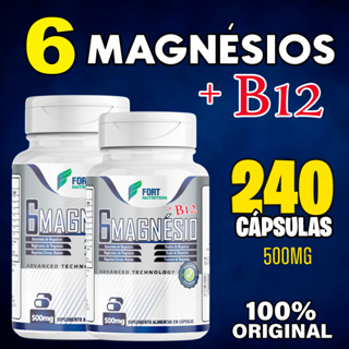 6 Magnésios + Vitamina B12 Metilcobalamina 120 Cápsulas Suplemento 100% Original 500mg em Oferta na Shopee