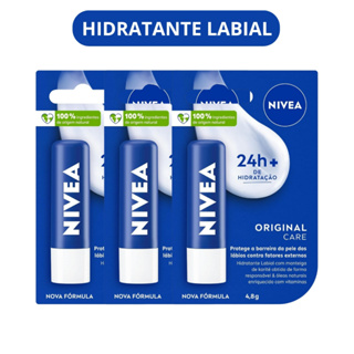 Kit Hidratante Labial Nivea Original Care 4,8g - 3 Unidades em Oferta na Shopee