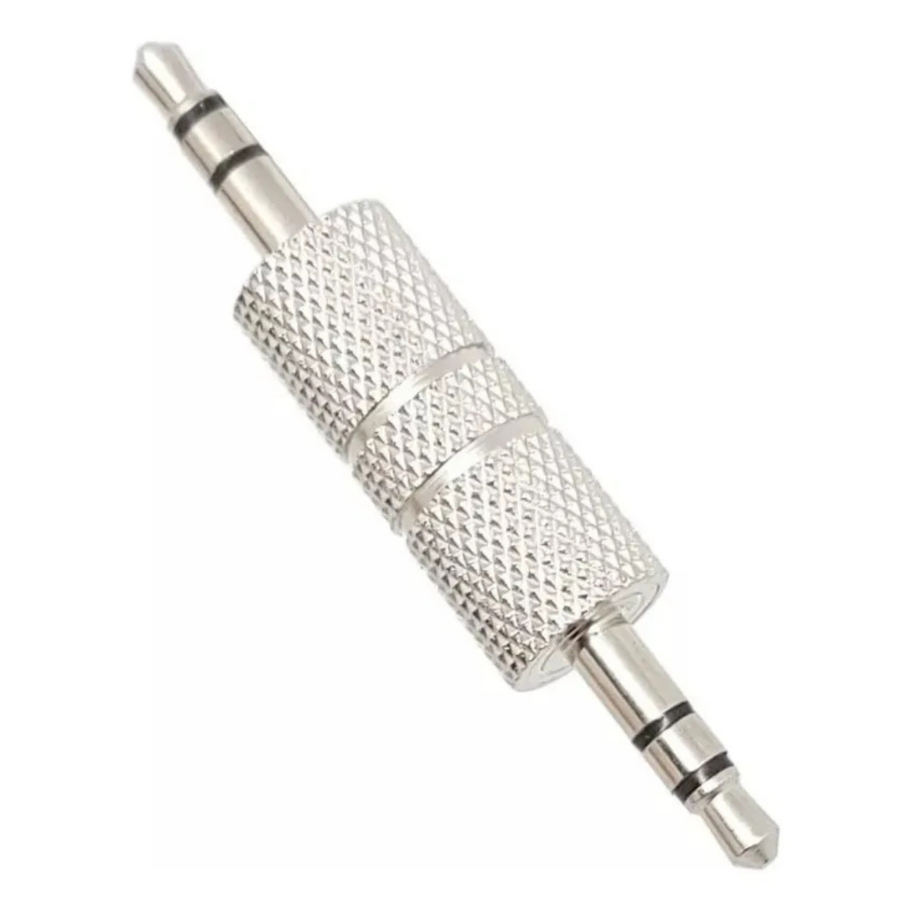 2x Plug Emenda Adaptador P3 P2 3,5mm /polos Macho X Macho