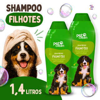 Kit 2 Shampoo e Condicionador 700ml Filhotes 2 em 1 - Pet Clean em Oferta na Shopee