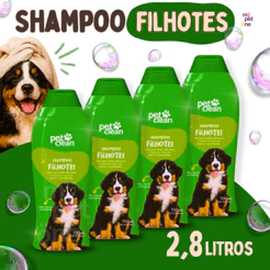 Kit 4 Shampoo e Condicionador 700ml Filhotes 2 em 1 - Pet Clean