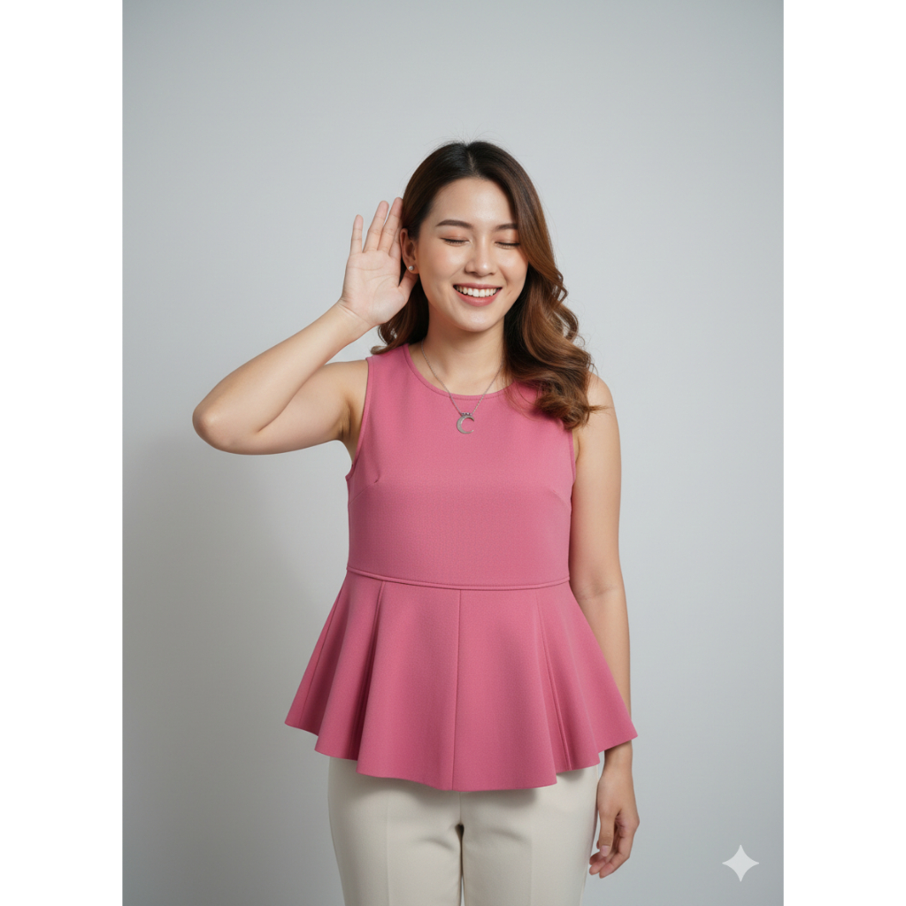 Blusa Feminina de Laise Laranja e Blusa Feminina Peplum  Rosa