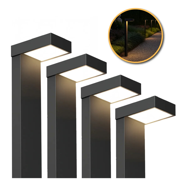 Kit 4 Poste Balizador Led Jardim 10w 3000k 4000k 6500k Ambar Verde Azul RGB Bivolt Ip65 Alut em Oferta na Shopee