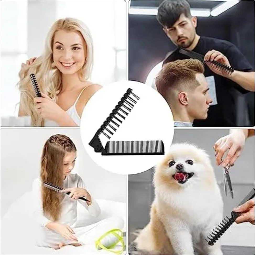 Escova De Pente De Cabelo Dobrável, Ferramenta De Preto