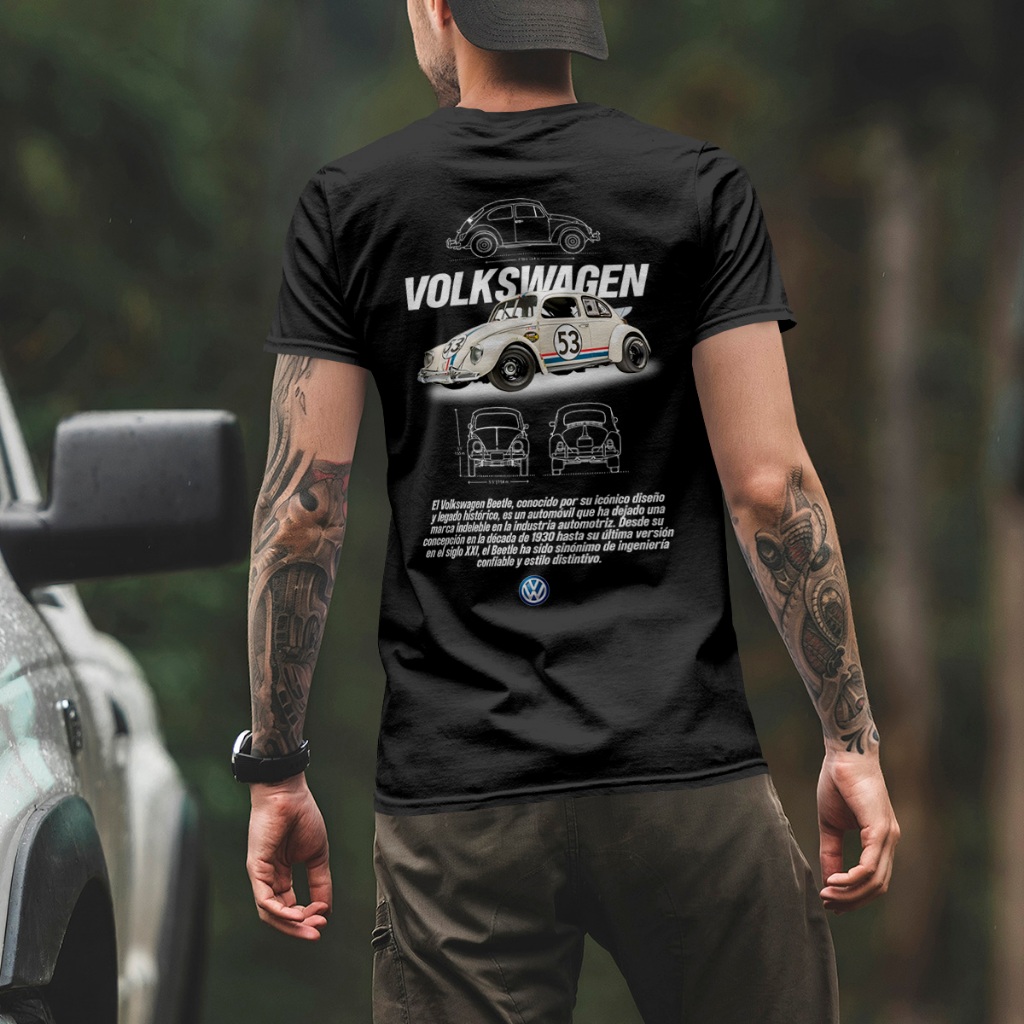 Camiseta Camisa Gearhead Moda Casual Automotiva Carro Fusca Volkswagen Beetle 53 Herbie Ref: 0245