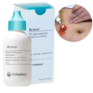 Pó para Colostomia 25g Brava Coloplast Ref. 19075  Absorção de Umidade e Proteção da Pele Periestoma em Oferta na Shopee