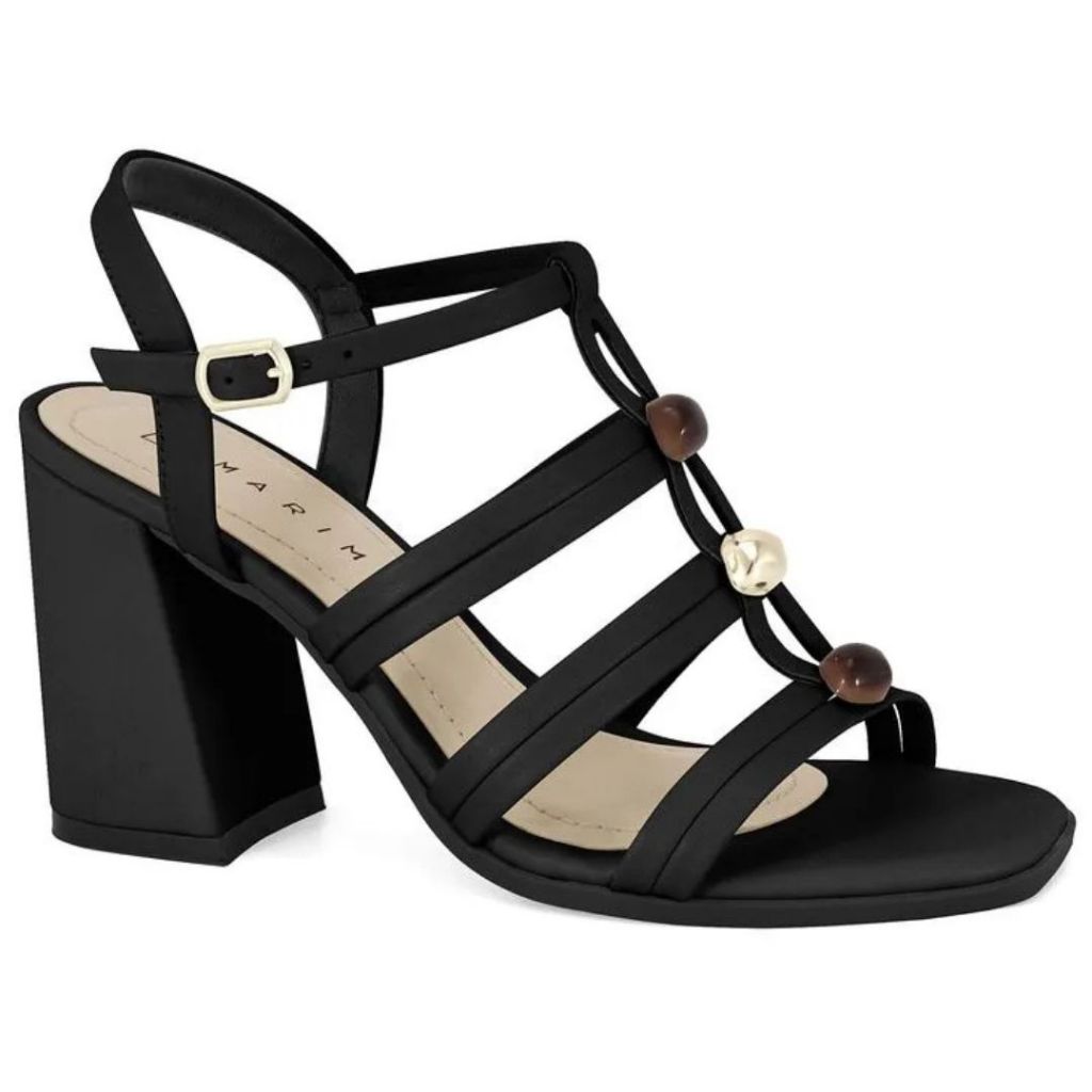 Sandália Feminina Preto Elegante Salto Alto Ramarim 2541210-3 em Oferta na Shopee