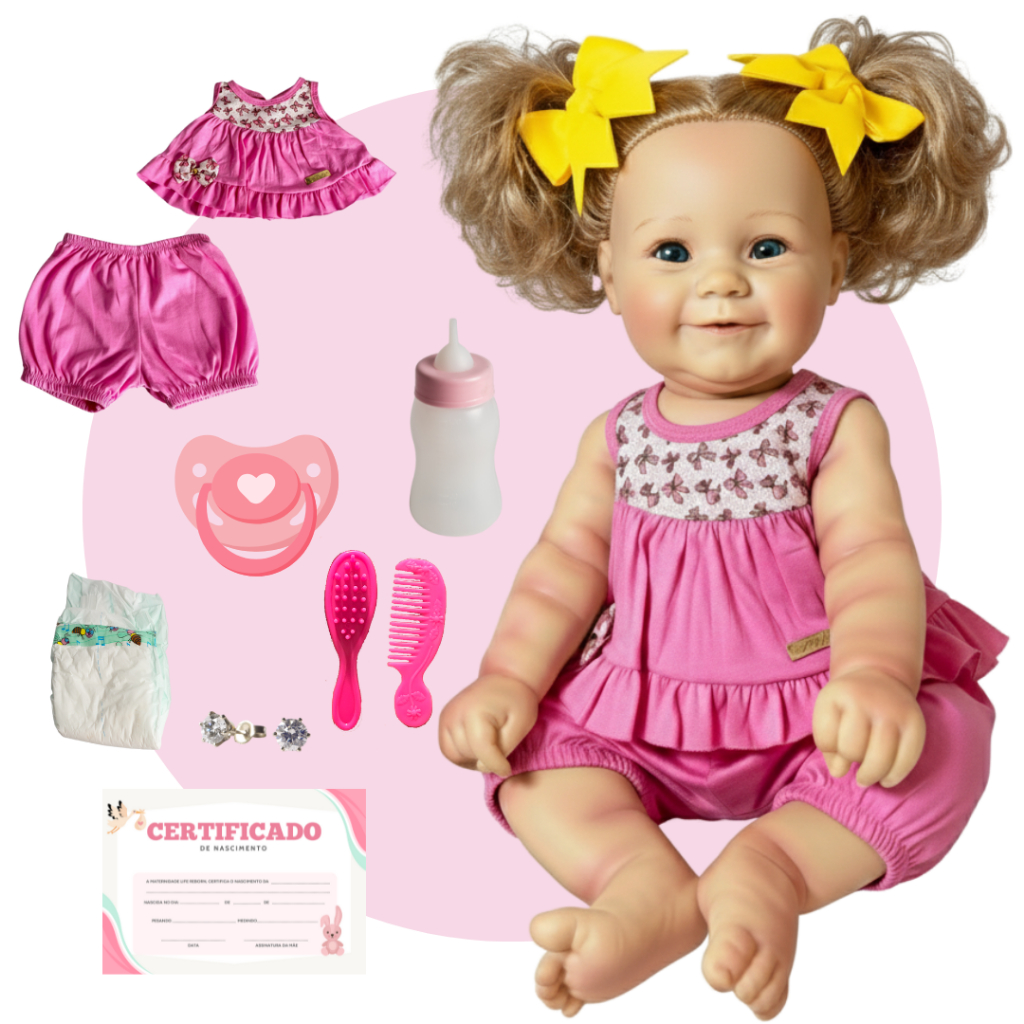 Boneca Bebe Reborn Realista Silicone Martina Enxoval Completo